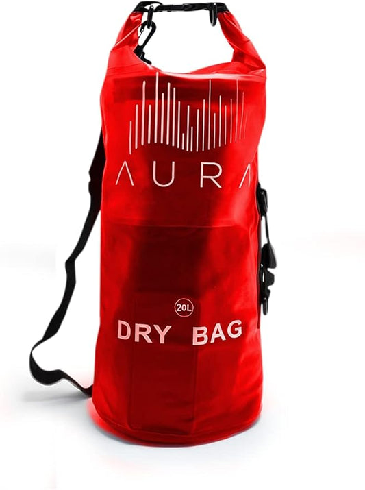 Waterproof Semi-transparent Dry Bag - 10L/20L Dry Bag Backpack - Zipper Compartment, Handles, Straps - Black, Blue, Green, Red - Transparent Dry Bag for Kayaking, Swimming, Beach, Rafting