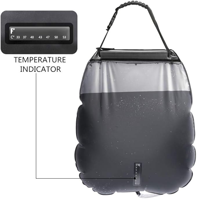 Solar Shower Bag, Solar Heating Camping Shower Bag, 5Gal(20L) Portable Camping Shower Bag, with Removable Hose and On-Off Switchable Shower Head, for Outdoor Traveling/Climbing/Hiking/Beach/Swimming