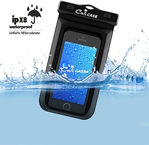 CaliCase Extra Large Waterproof Floating Phone Pouch - IPX8 Waterproof Floating Phone Case with Lanyard for iPhone X-14/ S20-S23/ Pixel 1-7
