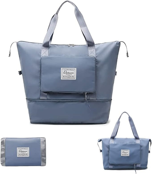 Large Capacity Foldable Travel Bag Expandable Portable Carry on Bag Dry&Wet Separation Sports Duffel Bags