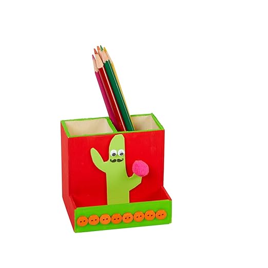 Colorations® Decorate Your Own Wooden Desktop Organizer, Set of 12, Craft for Kids, Pre-Assembled Organzier, Create Unique & Personal Designs, Fun Kids Craft Project, Craft Project for Boys & Girls