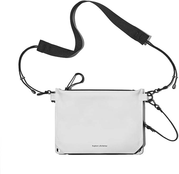 bitplay AquaSeal Sacoche White - Dry Bag/Phone Pouch with Adjustable Strap for Phone and Valuables