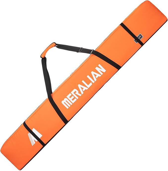 Padded Ski Bag,Waterproof Full Padded Single Ski Travel Bag with Adjustable Shoulder Strap.