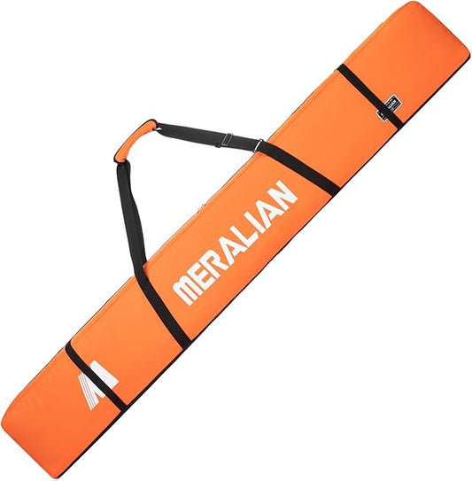 Padded Ski Bag,Waterproof Full Padded Single Ski Travel Bag with Adjustable Shoulder Strap.