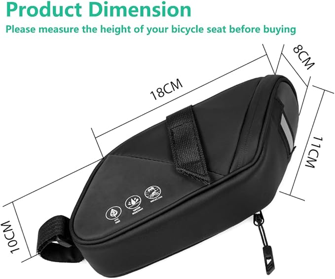 Bike Saddle Bag, Bicycle Under Seat Pouch, Cycling Wedge Pack for Mountain Road, Cycling Accessories Storage Velcro Pack Waterproof Durable Pouch for Mountain, Beach or Road Bikes