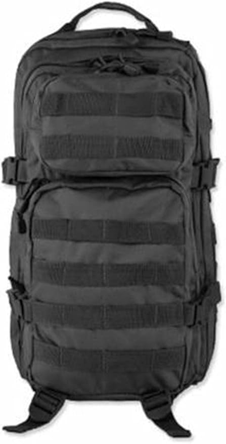 Mil-Tec Unisex Assault Pack - Rugged Durable Lightweight Ergonomic Versatile Tactical Outdoor Camping Hiking Backpack with Adjustable Padded Shoulder Straps & MOLLE Loops, Black, 20L