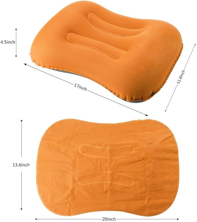 SUNYAO Ultralight Inflatable Camping Pillows - Compressible, Compact, Inflatable, Comfortable, Ergonomic Pillow for Neck & Lumbar Support While Camping,Backpacking,Hiking