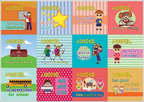 Creanoso A Good Kid Behavior Stickers - at School Stickers (20-Sheet) – Gift Giveaways Stickers for Kids – Awesome Stocking Stuffers Gifts for Boys & Girls, Teens – Table Surface Décor Art Decal