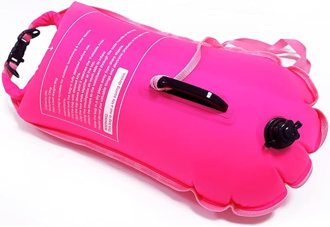 NuCamper Swim Buoy for Open Water Swimmers With Adjustable Waist Belt, Waterproof Dry Bag, Swim Bubble For Safty Swimming, Training Snorkeling, Kayaking, Diving, Boating, Large Capacity 28L