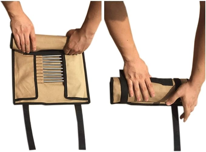 CAMPINGMOON Cotton Canvas Tent Stake Case Storage Bag Max 11.81’’/30cm in Length Beige Color B126