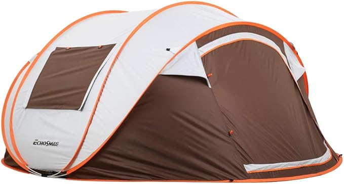 EchoSmile Camping Instant Pop Up Tent, 2/4/6/8/10 Person, Water Resistant Dome, Easy Setup for Camping Hiking and Outdoor, Portable with Carry Bag, 3 Season