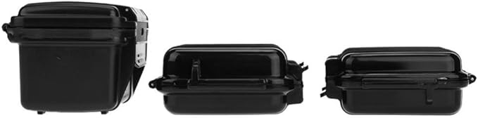 Tbest Outdoor Waterproof Shockproof Airtight Survival Box Storage Container Case Carry Box Black Dry Storage Box for Fishing Camping Hiking Outdoor Activities