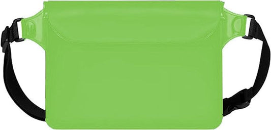 Waterproof Bag with Adjustable Waistband and Touch Sensitive Screen, Keeping Your Phone and Valuables Dry, Perfect for Drifting, Swimming, Kayaking, Rowing, Fishing… (Green)