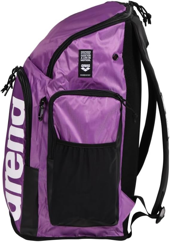 ARENA Spiky III Backpack 45 Swimming Athlete Sports Gym Rucksack Large Training Gear Equipment Swim Bag for Men and Women, 45 Liters, Purple