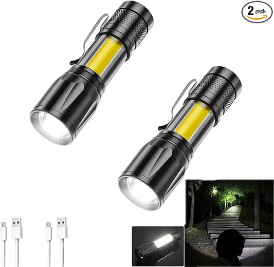Mini USB Charging LED Flashlight Portable Strong Lights Zoom Torch Outdoor Camping Lamps Lantern Waterproof Flashlights (2)