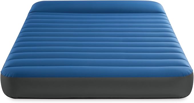 Intex 60412E TruAire Luxury Camping Mattress: Fiber-Tech – Puncture-Resistant Laminate – QuickFill USB Air Pump – 600lb Weight Capacity – Full Size, Blue