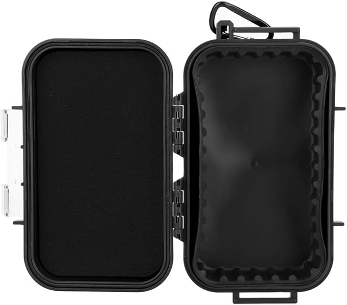 Small Waterproof Storage Case Shockproof Airtight Survival Box Storage Container Case Portable Airtight Carry Box Black Dry Storage Box