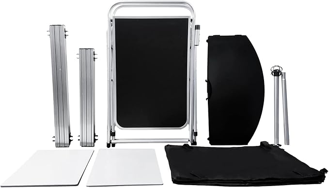 CampLand Folding Cooking Table Outdoor Portable Cook Station Aluminum Camping Kitchen with Storage Organizer (Black)