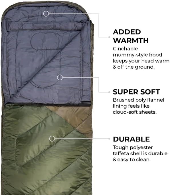 Teton Celsius XXL Sleeping Bag, Cold Weather Sleeping Bags for Adults and Kids, Camping Made Easy and Warm. Compression Sack Included, 35F, 25F, 0F, 20F Degree