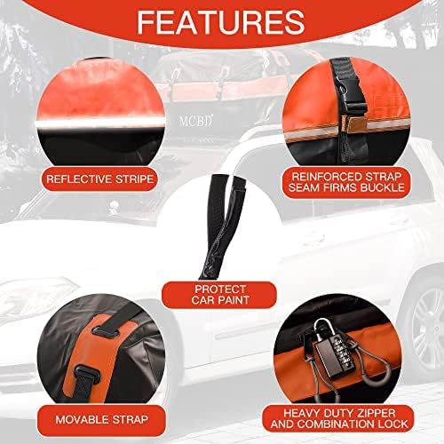 Rooftop Cargo Carrier, 21 Cubic Feet Soft-Shell Waterproof Car Roof Luggage Bag for All Vehicles SUV with/Without Rails, Includes 10 Reinforced Straps + 6 Door Hooks,Storage Bag,Anti-Slip Mat