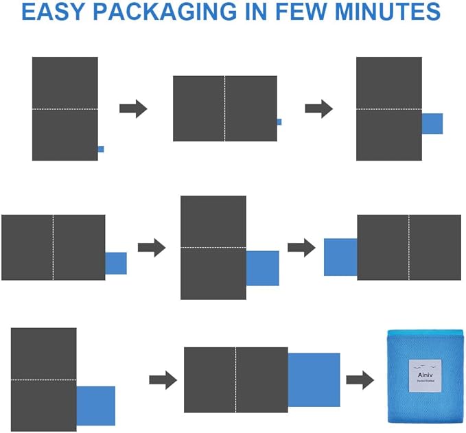 Picnic Blanket, Mini Pocket Beach Mat 43.3 x 55.1IN (2-3 People) Foldable, Lightweight Waterproof Sand Free, Foldable Thin Ground Sheet for Outdoor Camping Hiking Travel - with Hand Strap