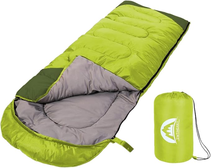 SWTMERRY Sleeping Bag 3 Seasons (Summer, Spring, Fall) Warm & Cool Weather - Lightweight,Waterproof Indoor & Outdoor Use for Kids, Teens & Adults for Hiking and Camping