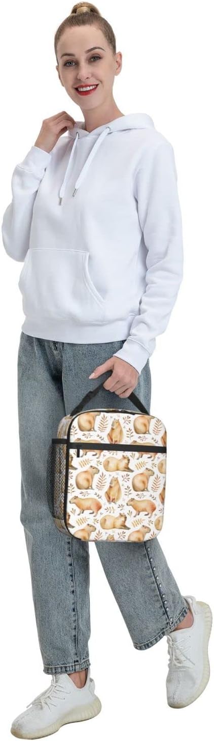 Capybara Lunch Box Reusable Insulated Lunch Bag Thermal Cooler Tote For Boys Girls Teen School Men Women Picnic Travel Hiking