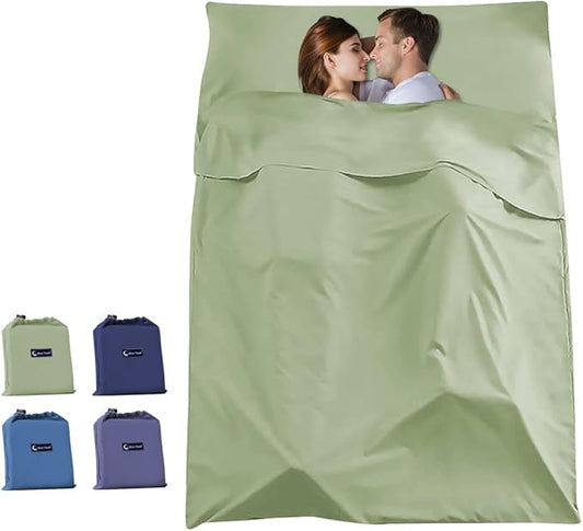 Sleeping Bag Liners Lightweight Travel Camping Sheet Sleep Bag Liner Adults Lightweight Warm Weather Hotel Compact Portable Sleeping Sack Indoor Outdoor Hostels Traveling Backpacking Hiking Blankets