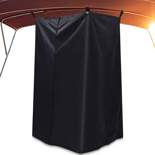 Boats Privacy Curtain Changing Room with Bag Portable Privacy Tent Easy Up Pontoon Enclosure Partition for Pontoons Boat Hanging Tent 27" W x 30" D x 72" H(Black)