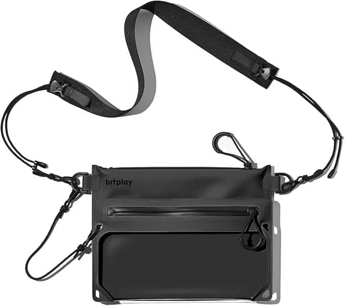 bitplay AquaSeal Sacoche Black - Dry Bag/Phone Pouch with Adjustable Strap for Phone and Valuables