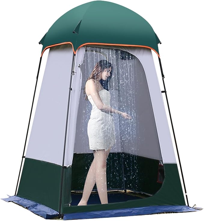 Camping Tent Shower Tent,Outdoor Changing with Built-in Hook,Holds 20 Liters of Water,63 * 63 * 95 Inch,210D Oxford Cloth Waterproof - Portable Toilet Shelter with Carrying Bag for Camping,Beach