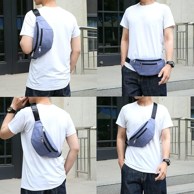 Fanny Pack for Men & Women, Fashion Waterproof Waist Packs with Adjustable Belt, Casual Bag Bum Bags for Travel Sports Running.