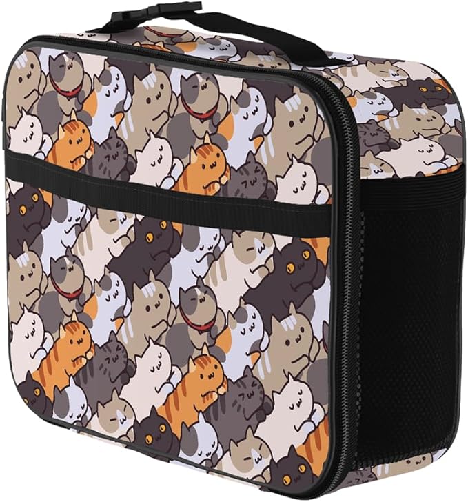 Cat Lunch Bag Reusable Insulated Lunch Box Keep Food Cooler Thermal Lunch Tote for Women Men