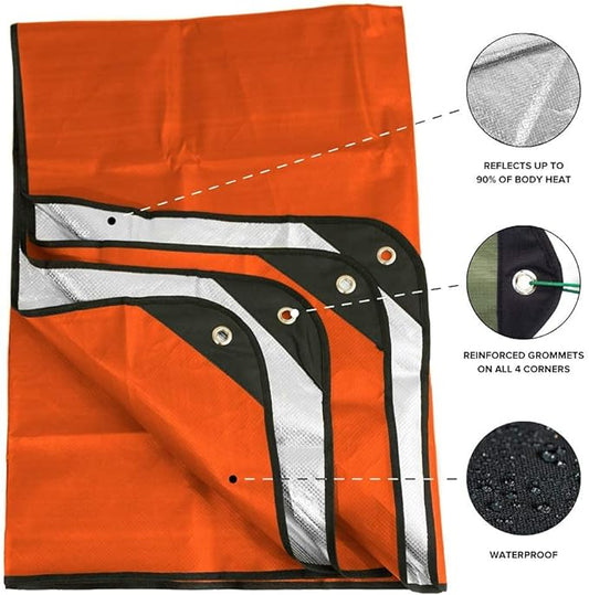 Arcturus Heavy Duty Survival Blanket – Insulated Thermal Reflective Tarp - 60" x 82". All-Weather, Reusable Emergency Blanket for Car or Camping (Orange)