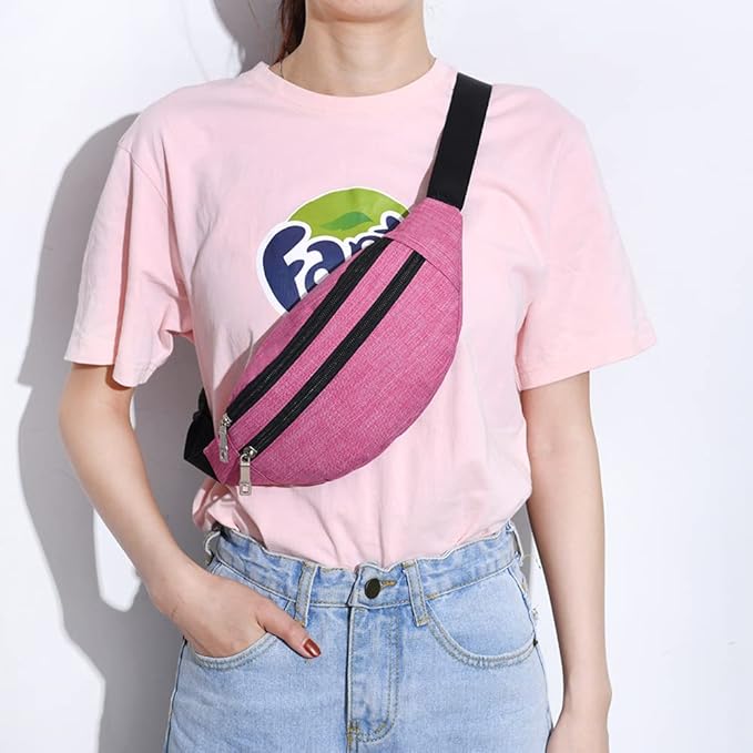 Fanny Packs for Women Men, Fashion Waist Pack Crossbody Bags Belt Bag with Adjustable Strap for Running Hiking Travel.