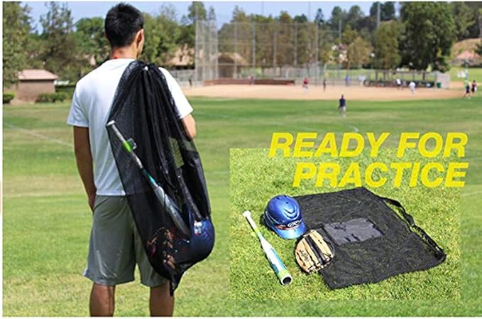 Greenery-GRE Extra Large Mesh Equipment Bag Adjustable Strap Drawstring Heavy Duty Hold 15 Soccer Balls Netball Basketball Football Bags Sports Duffel
