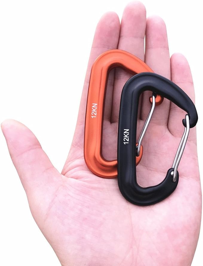 Carabiner,12KN Lightweight Heavy Duty Carabiner Clips,Aluminium Wiregate Caribeaners for Hammocks,Camping, Key Chains, Outdoor and Gym etc,Hiking & Utility