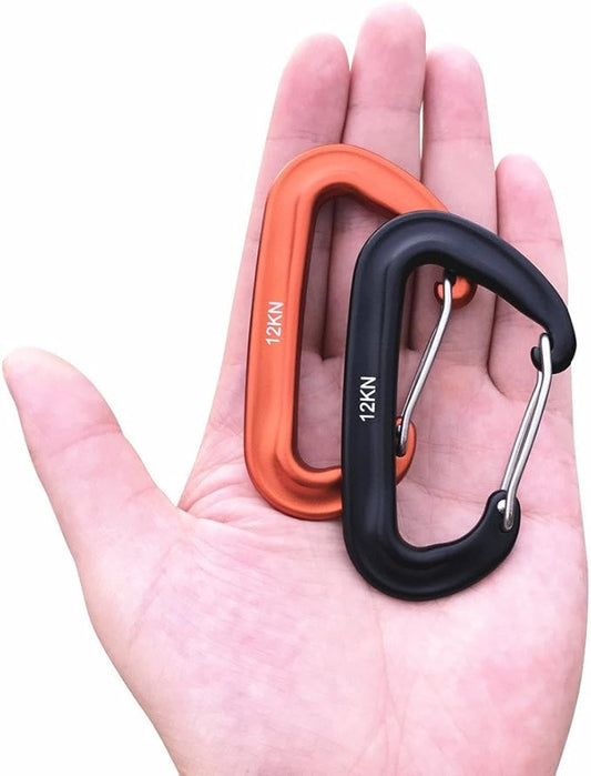 Carabiner,12KN Lightweight Heavy Duty Carabiner Clips,Aluminium Wiregate Caribeaners for Hammocks,Camping, Key Chains, Outdoor and Gym etc,Hiking & Utility