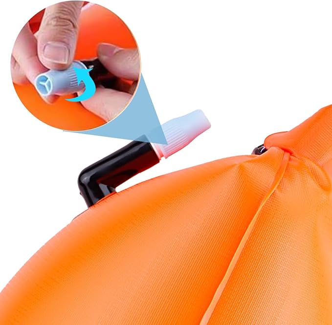 Swim Buoy for Open Water, High-Visibility Swim Safety Float Waterproof Dry Bag for Swimmers Triathletes Kayakers Snorkelers, Swimming Open Water Buoy for Safer Swim Training