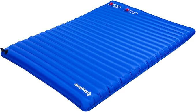 KINGCAMP Double Sleeping Pad, Comfortable Extra Thick 3.9in Camping Mattress 2 Person, Lightweight Inflatable Air Mat for Backpacking, Hiking, Tent