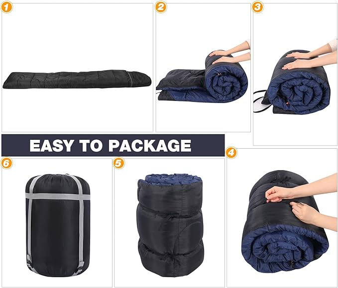 REDCAMP Flannel Sleeping Bag for Adults, Comfortable Cotton Sleeping Bags for Camping with Detachable Hood, Red/Grey/Blue