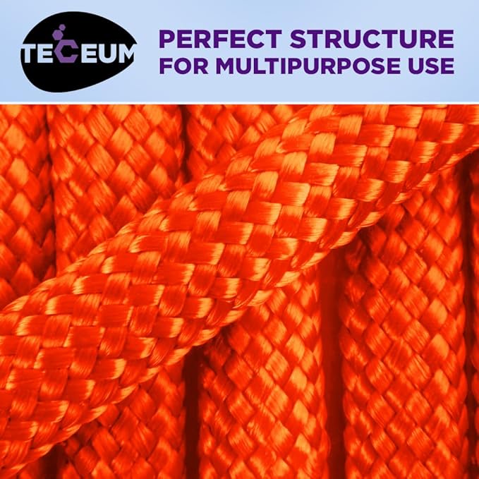 TECEUM Heavy Duty Rope 1000 – 1000ft / 200ft / 100ft / 50ft – 40+ Colors – Utility Rope for Survival & Camping Gear – Nylon String, Camping Rope, para Cord, Utility Nylon Rope, Tent Cord