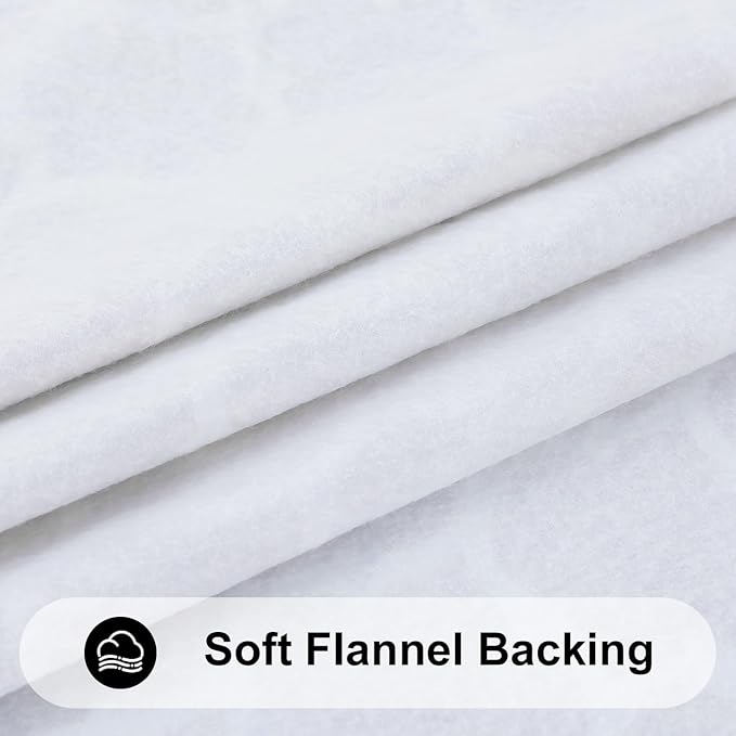 Smiry Rectangle Picnic Table Cover, Waterproof Elastic Fitted Camping Tablecloths for 4 Foot Tables, Wipeable Flannel Backed Vinyl Tablecloth Protector for Indoor, Outdoor (White, 24x48 Inches)