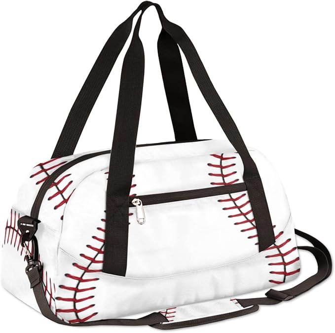 Baseball Kids Overnight Duffle Bags Boys Girls Teen Sports Gym Bag for Weekender Travel Gymnastics Dance Ballet