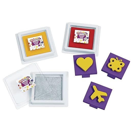 Colorations® Super Stamper Classroom Pack - Kids Crafts, Easy Craft Projects, Easy Art Projects, 16 Washable Ink Pads, 20 Unique, Handled Stampers, Foam Stampers, Shapes, Objects, Animal Stamps
