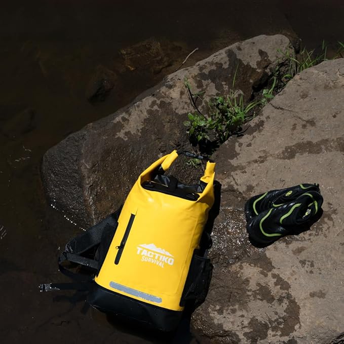 TACTIKO 30L Heavy-Duty 100% Waterproof Backpack, Roll Top Dry Bags for Kayaking, Hiking, Camping, Survival