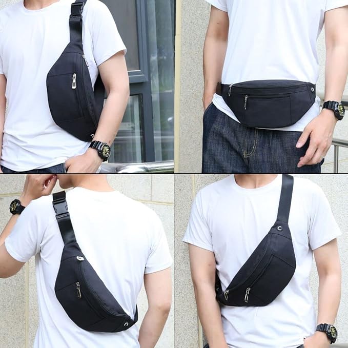 Fanny Pack for Men & Women, Fashion Waterproof Waist Packs with Adjustable Belt, Casual Bag Bum Bags for Travel Sports Running.