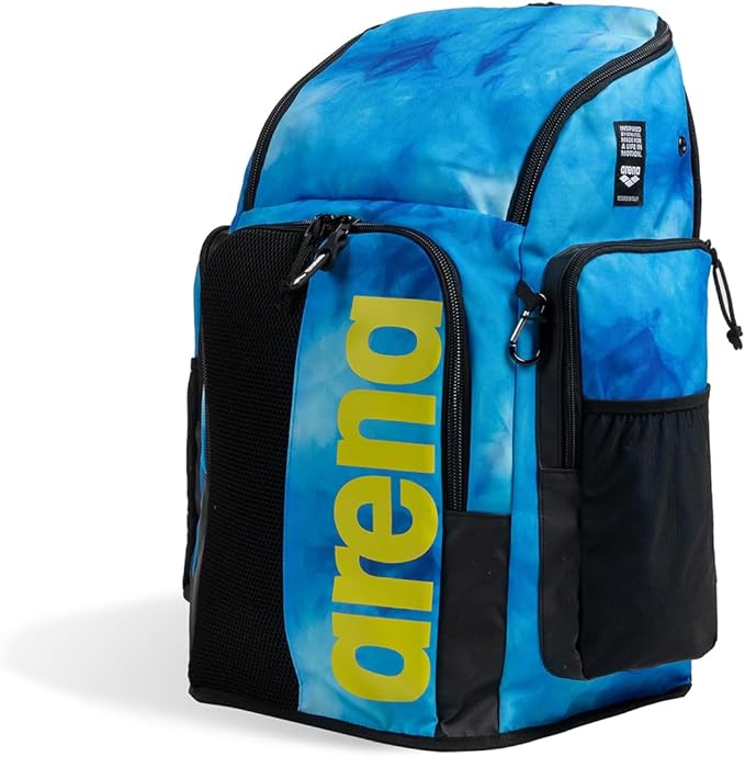 ARENA Spiky III Backpack 45 Swimming Athlete Sports Gym Rucksack Large Training Gear Equipment Swim Bag for Men and Women, 45 Liters, Blue/Multi