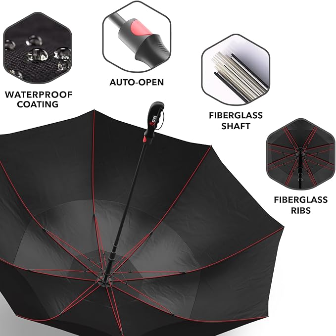 Repel Umbrella Windproof Travel Umbrellas for Rain - Easy Auto Open Close, Durable & Compact Umbrella, Strong Fiberglass Frame, Waterproof Canopy - Backpack, Purse, Portable Umbrella for Travel