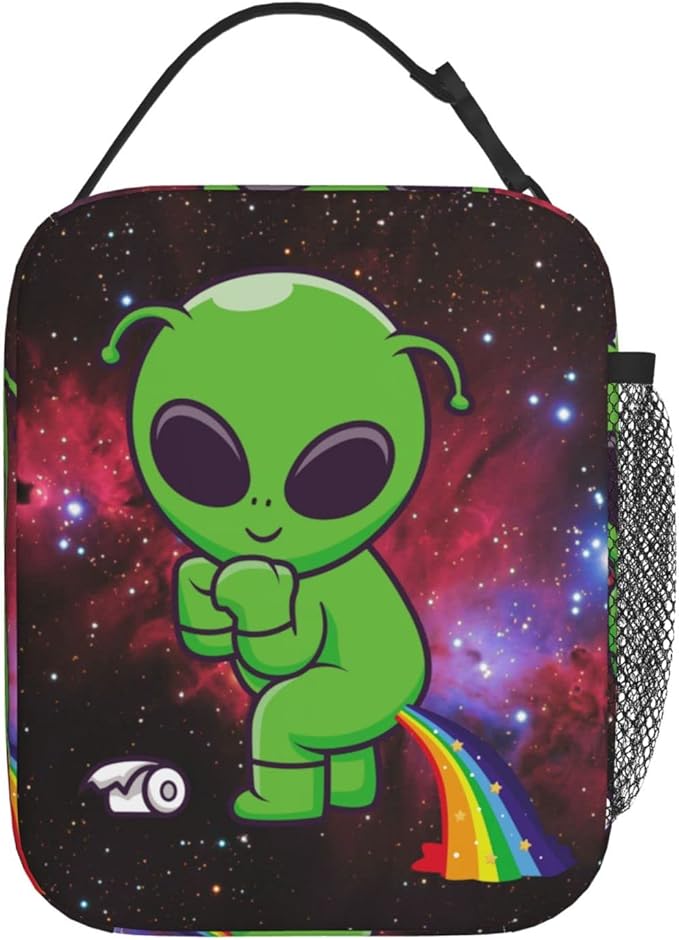Alien Galaxy Lunch Box Reusable Insulated Lunch Bag Thermal Cooler Tote Bag For Kids Boys Girls Teen School Picnic Travel Hiking